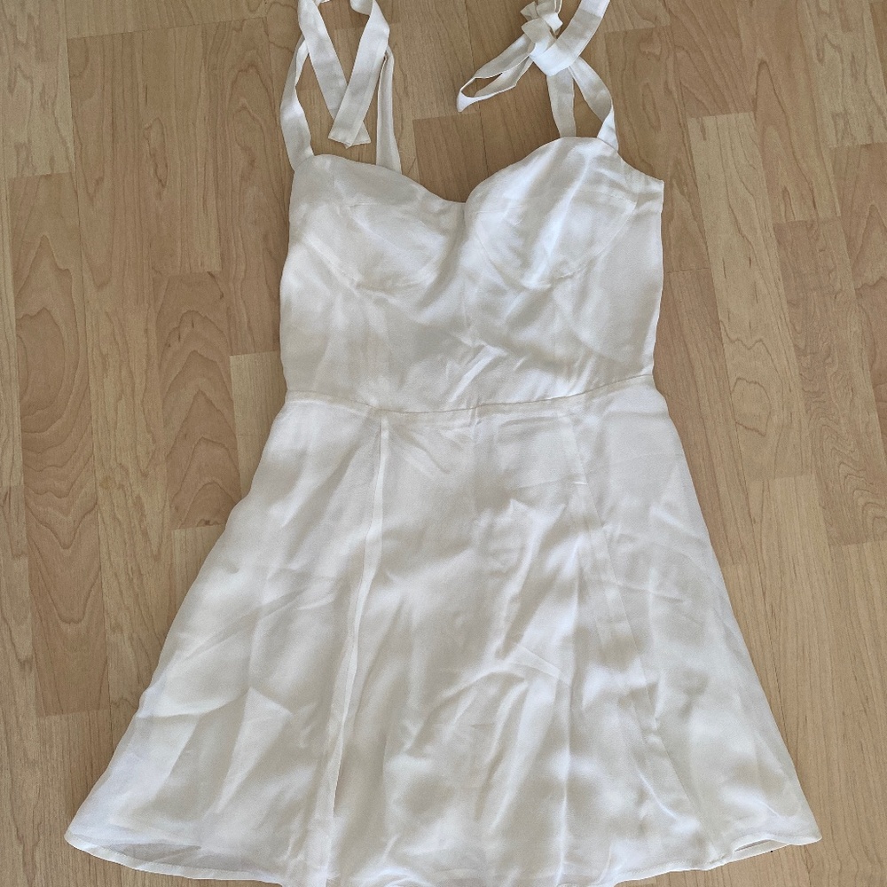 Reformation white chiffon dress size 6
